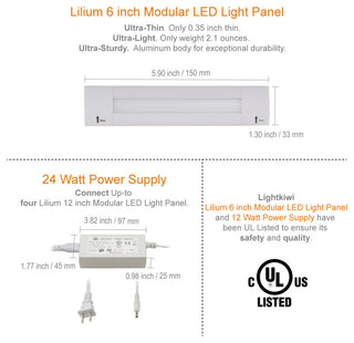 Lightkiwi Lilium 6" Cool White LED Under Cabinet Lighting Standard Kit