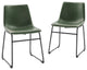 18ï¿½ Contemporary Metal-Leg Faux Leather Dining Chair, Set of 2 ï¿½ Green