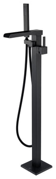 Camino Single Lever Handle Freestanding Floor Mounted Tub Filler, Matte Black