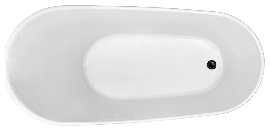 67" Streamline NPT9822BL Soaking Freestanding Tub With Internal Drain