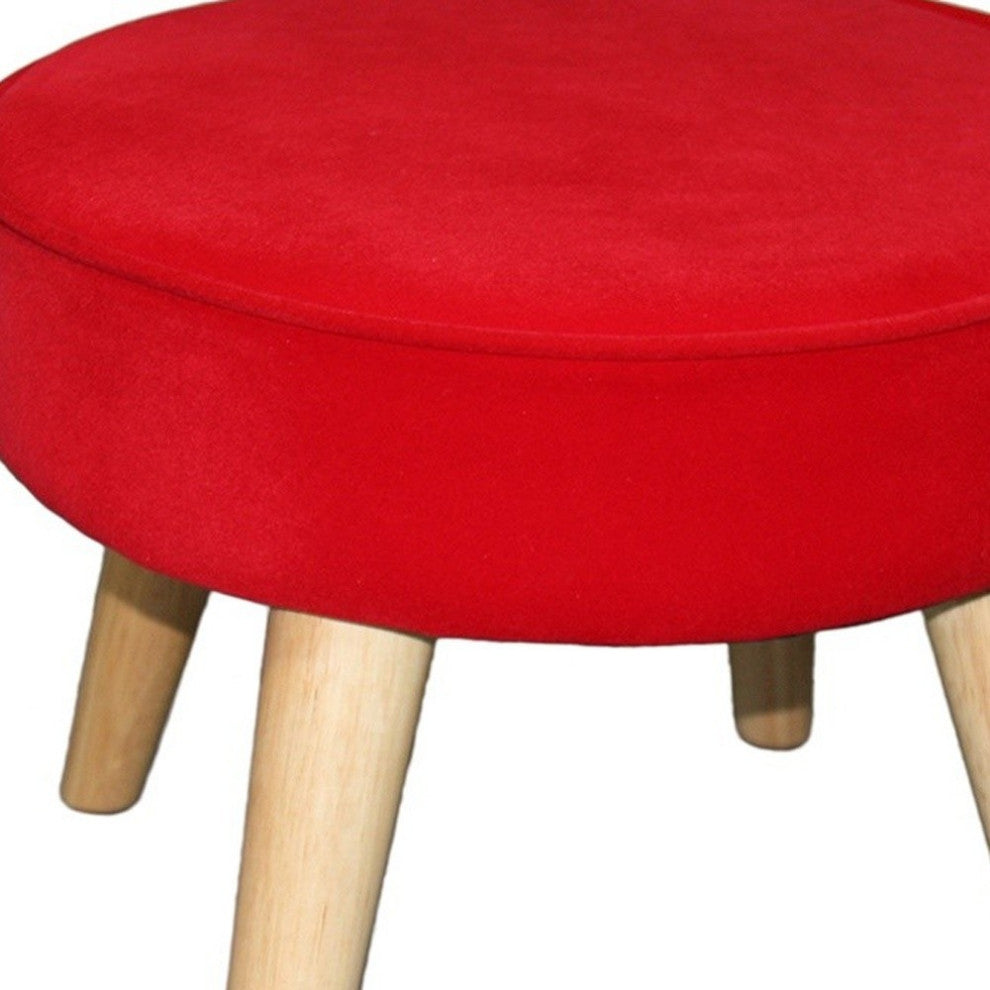 Useful Red Suede Foot Stool