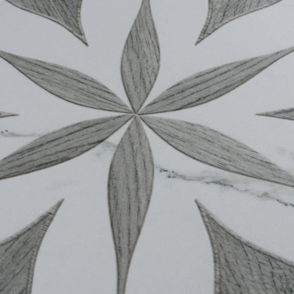 Llama Flower Loire Silver Smoke Porcelain Floor and Wall Tile
