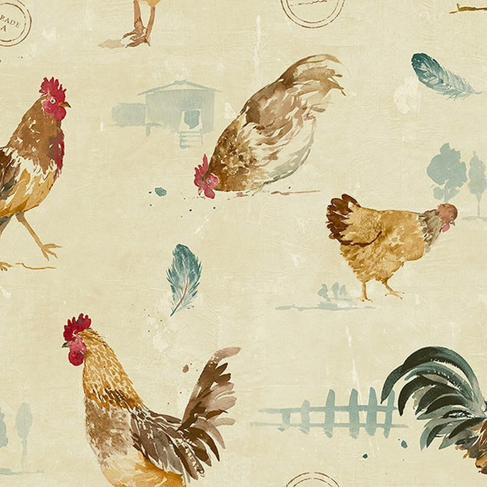 Fresh Kitchens, Pre-Pasted Kitchen Design Cream Wallpaper Sample