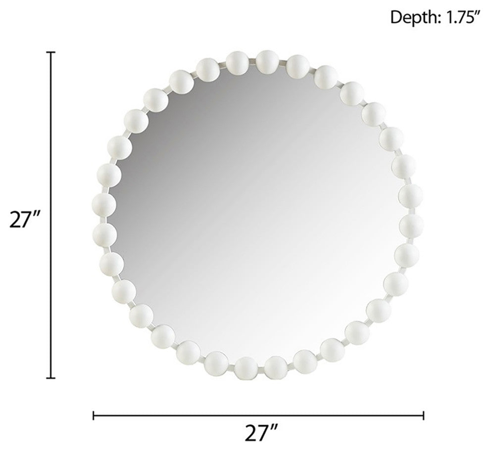 Madison Park Signature 27" White Round Iron Framed Wall Decor Mirror