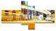 Blur Motion Traffic Trail in Modern City, Large Canvas Print, 60"x32", 4 panels