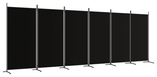 vidaXL Room Divider Folding Privacy Screen 2 Panel Room Divider Black Fabric, Black, 204.7" X 70.9"/ 1 Piece