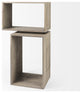 Set of Two Rustic Light Gray Brown Cube Box Shelves