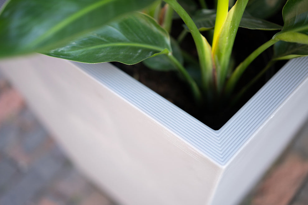 Pro Series Linear Grooved Planter, 30", Gray