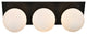 3 Light Black And Frosted White Bath Sconce