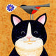 Marmont Hill, "Floral Meowsical" by Janet Nelson Print on Wrapped Canvas, 18x18