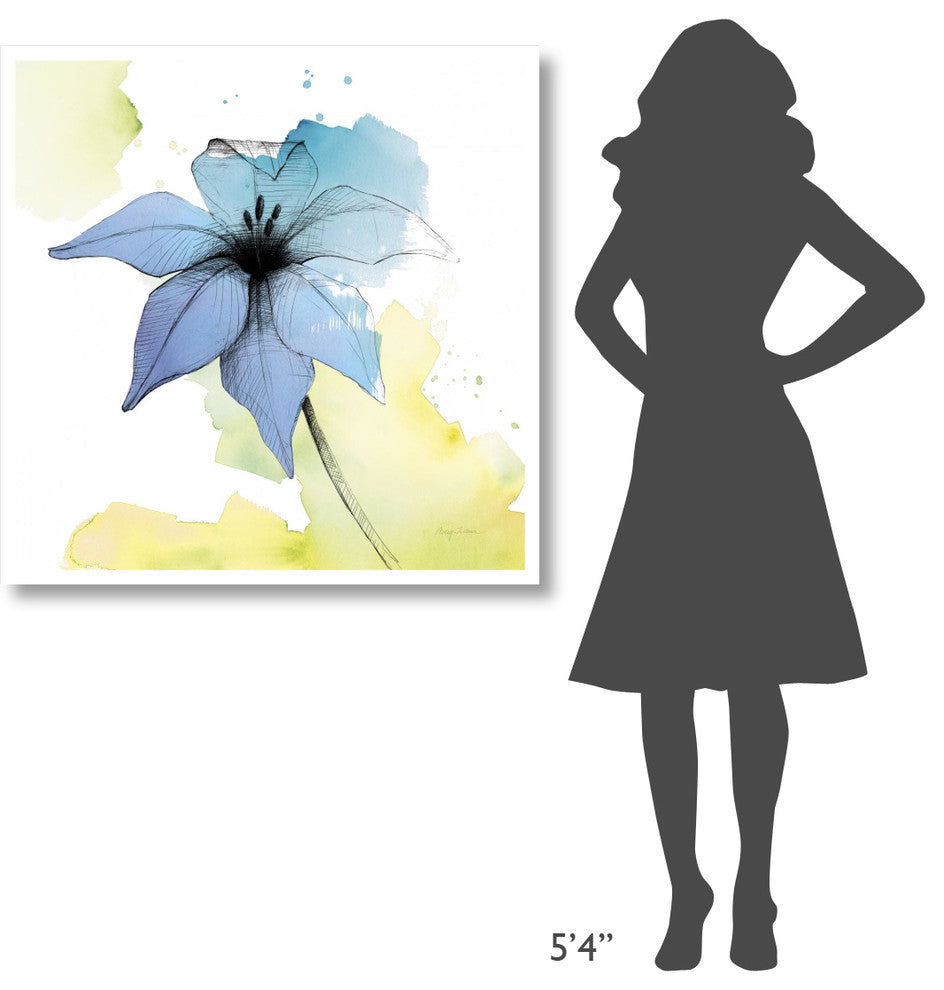"Watercolor Graphite Flower V" Digital Paper Print by Avery Tillmon, 38"x38"