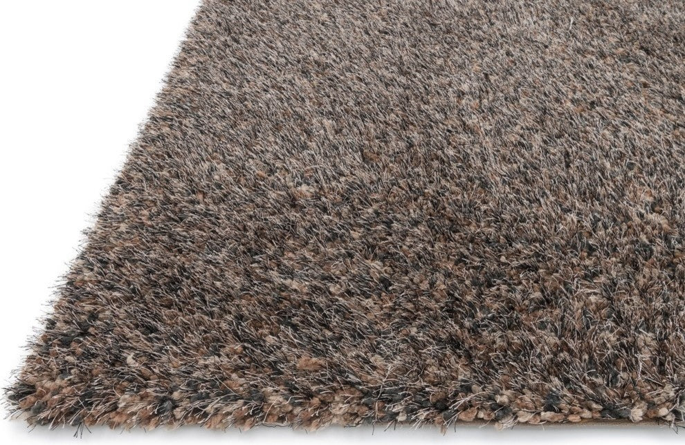 Hand Tufted Callie Shag Area Rug by Loloi, Dark Brown / Multi, 5'-0" X 7'-6"
