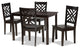 Seymour Modern Contemporary Dark Brown Finish Wood 5-Piece Dining Set