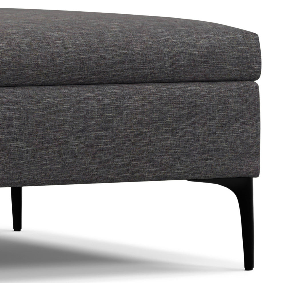 Rebecca Coffee Table Storage Ottoman With Lift Up Lid, Slate Grey