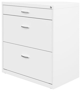 Space Solutions 30"W Metal 3 Drawer Home Office File Cabinet White