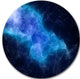 Blue Nebula In Cosmos, Abstract Art Large Disc Metal Wall Art, 23"