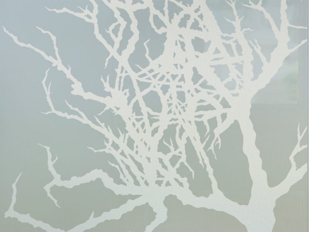 Front Door - Winter Tree - Fiberglass Grain - 36" x 80" - Knob on Right -...