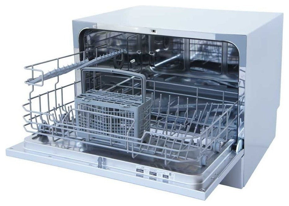6 Place Settings Silver Countertop Dishwasher
