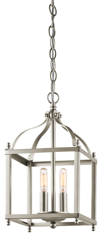 Indoor Pendant 2-Light, Brushed Nickel