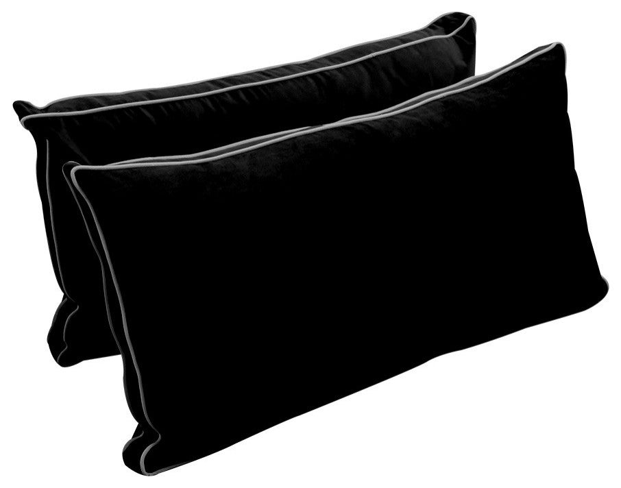 STYLE V2 Twin Velvet ContrastPipe Indoor Daybed Bolster Pillow |COVER ONLY|AD374