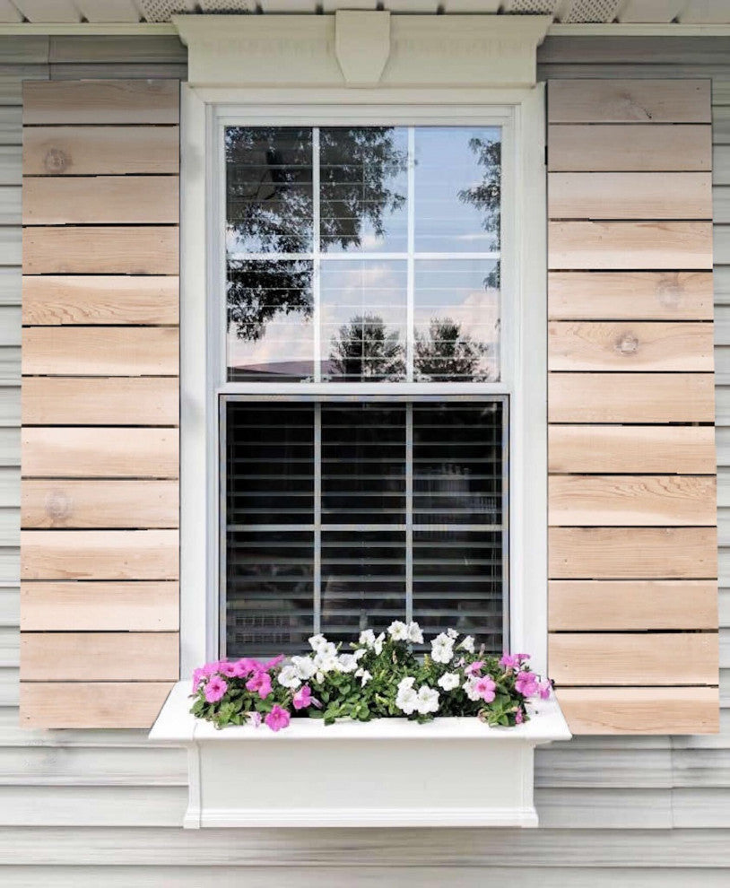 Horizontal Slat Board and Batten Exterior Shutters Pair, Coffee Brown, 54"
