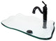 Clear Scalloped Tempered Glass Vessel Bathroom Sink with Faucet and Drain, Matte Black