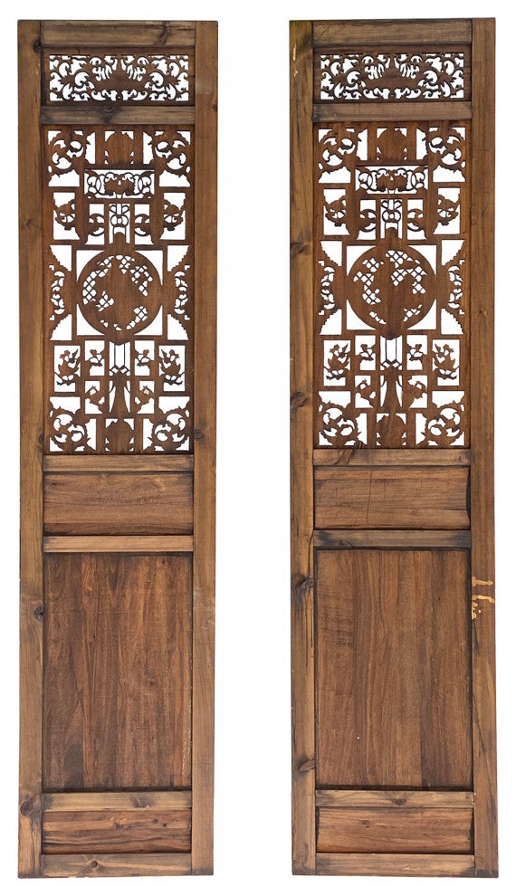 4 Vintage Chinese Eight Immortal Theme Wood Tall Panel Screen Divider cs6973S