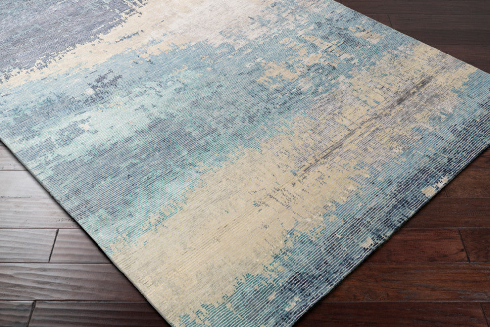Surya Baranof BRF-1000 Modern Area Rug, Aqua, 8' x 11' Rectangle