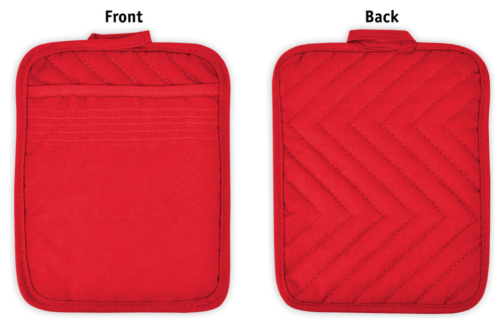 DII Red Quilted Pot Holder, Set of 3