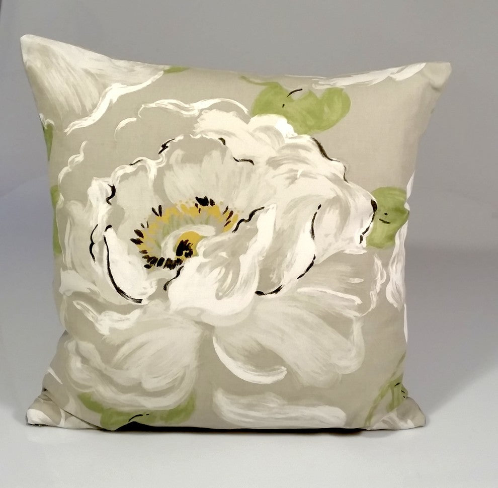 Decorative Pillow Cover Sanderson Floral in Beige, 20x20