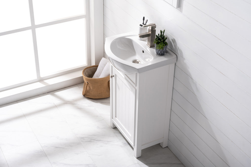 Marian Transitional White 20" Single Sink Vanity