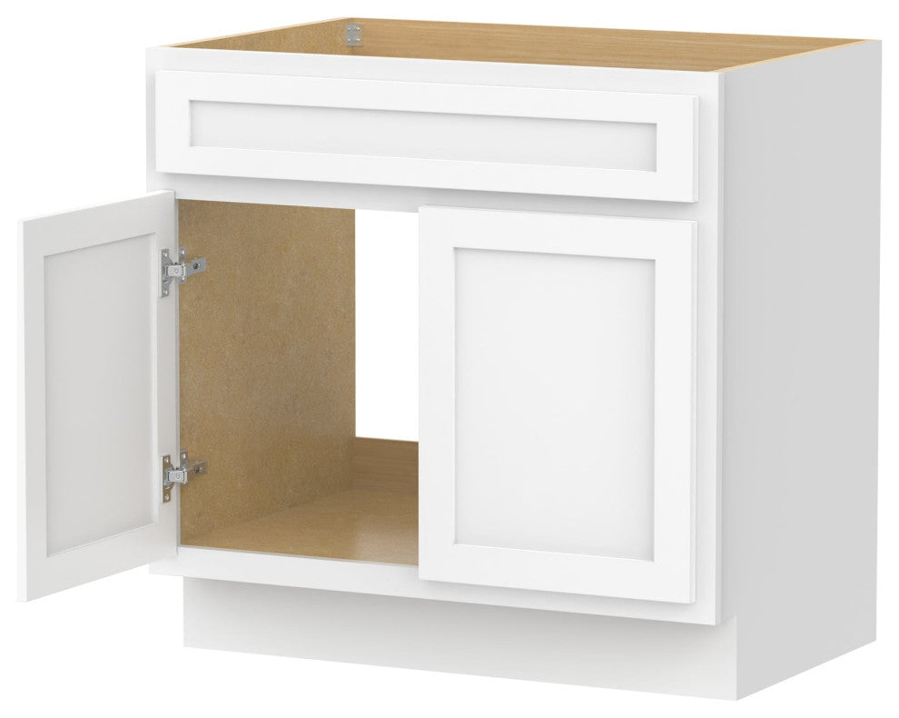Vanity Art Vanity Base Cabinet, No Top, 33", White