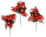 Ball Berry Instrument Christmas Pick, 3 Asst, Set of 12