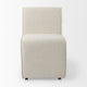 Damon Cream Boucle Fabric Wrapped Dining Chair With Casters (Set of 2)