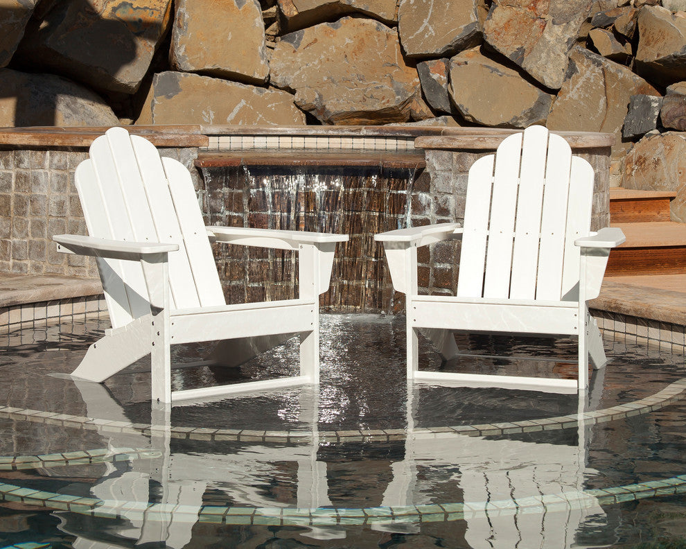 Polywood Long Island Adirondack 2-Piece Set, Slate Gray