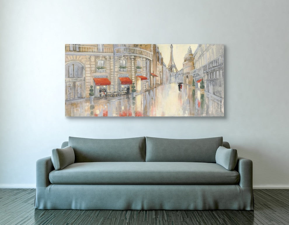 Epic Graffiti "Touring Paris Couple" Giclee Canvas Wall Art, 30"x60"