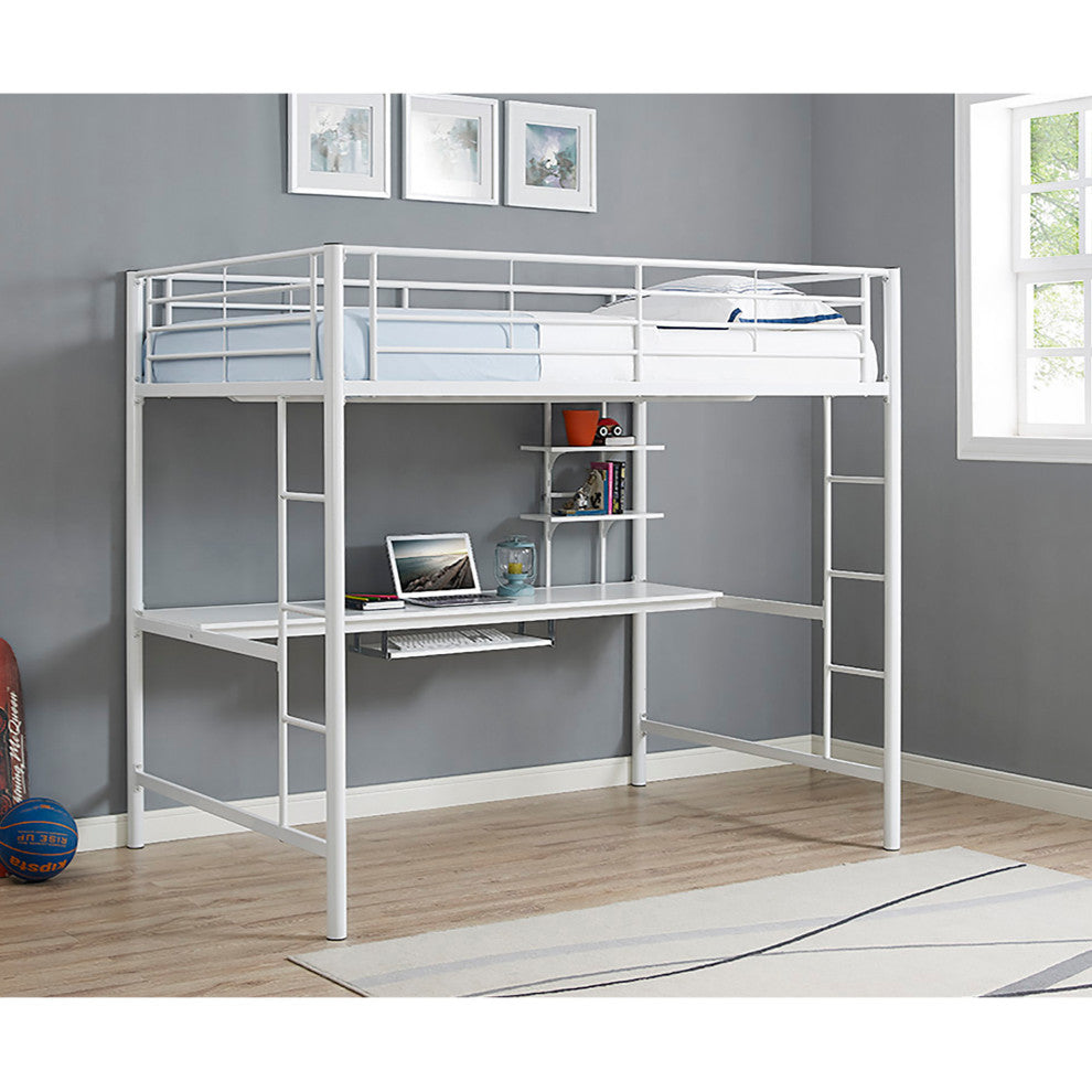Roseto WEIF38478 Full Steel Loft Bed - Black