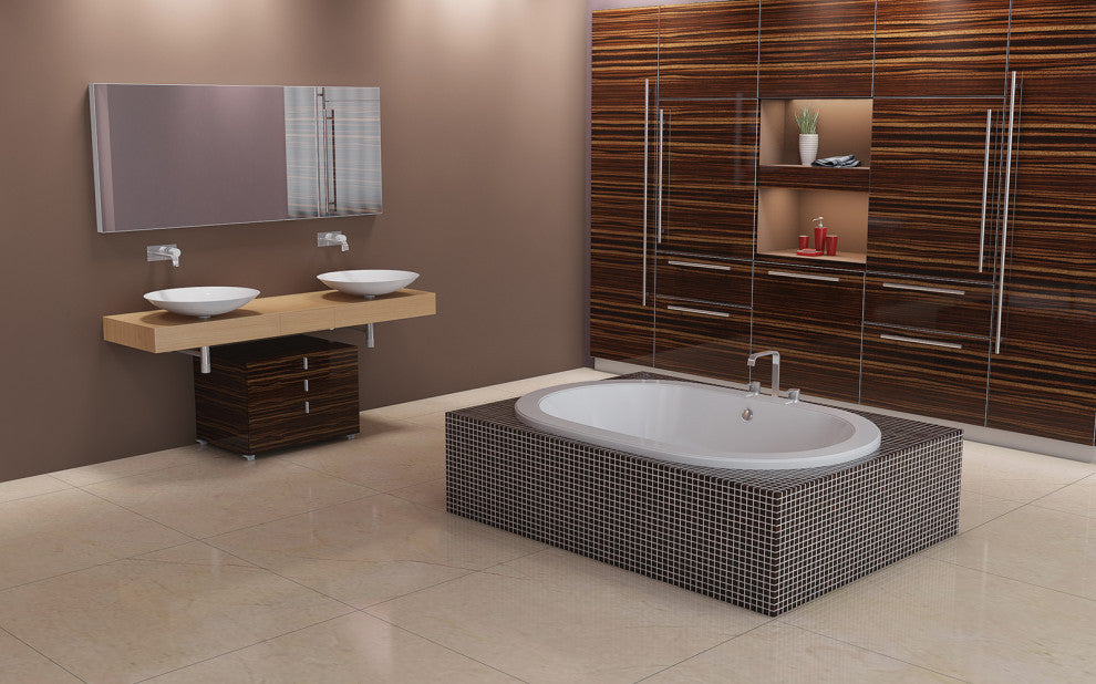 Malibu Waikki Oval Combination Whirlpool and Air Jet Bathtub 72x36x23 White