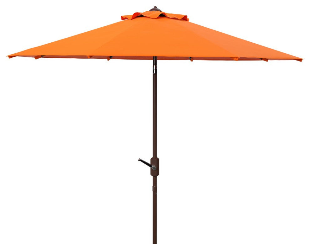 Safavieh Ortega 9' Auto Tilt Crank Umbrella, Orange