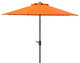Safavieh Ortega 9' Auto Tilt Crank Umbrella, Orange