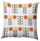 Daisy May's Garden Polyester Indoor Pillow, White, 16"x16"