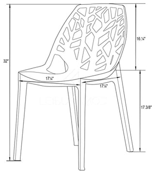LeisureMod Modern Cornelia Dining Chair, Set of 2