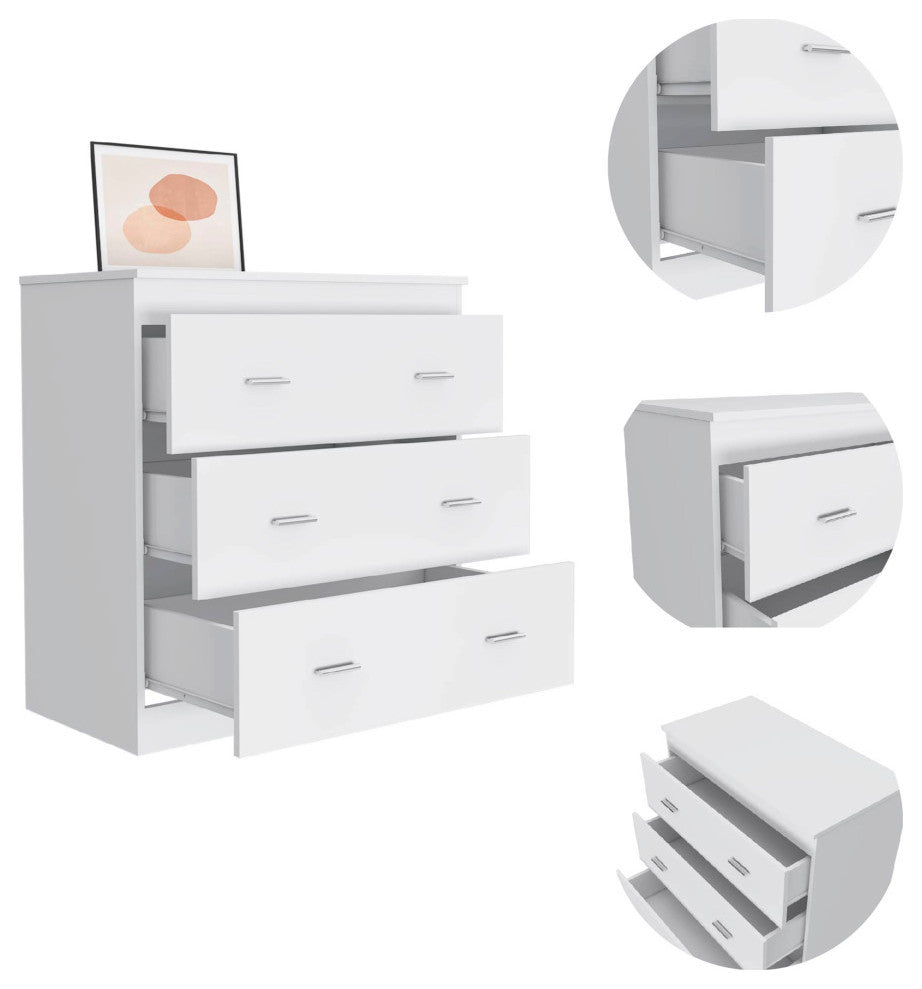 Dove Three Drawers, White