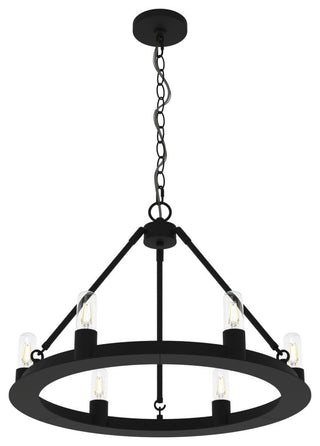 Hunter Saddlewood Natural Iron 6-Light Chandelier