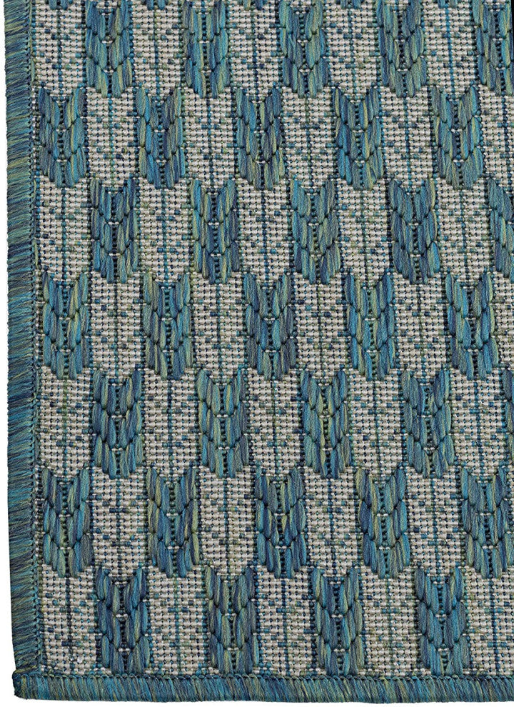 Outdoor Collection Geometric Rug - Bohemian Rug, Ocean, 7'10"x10'