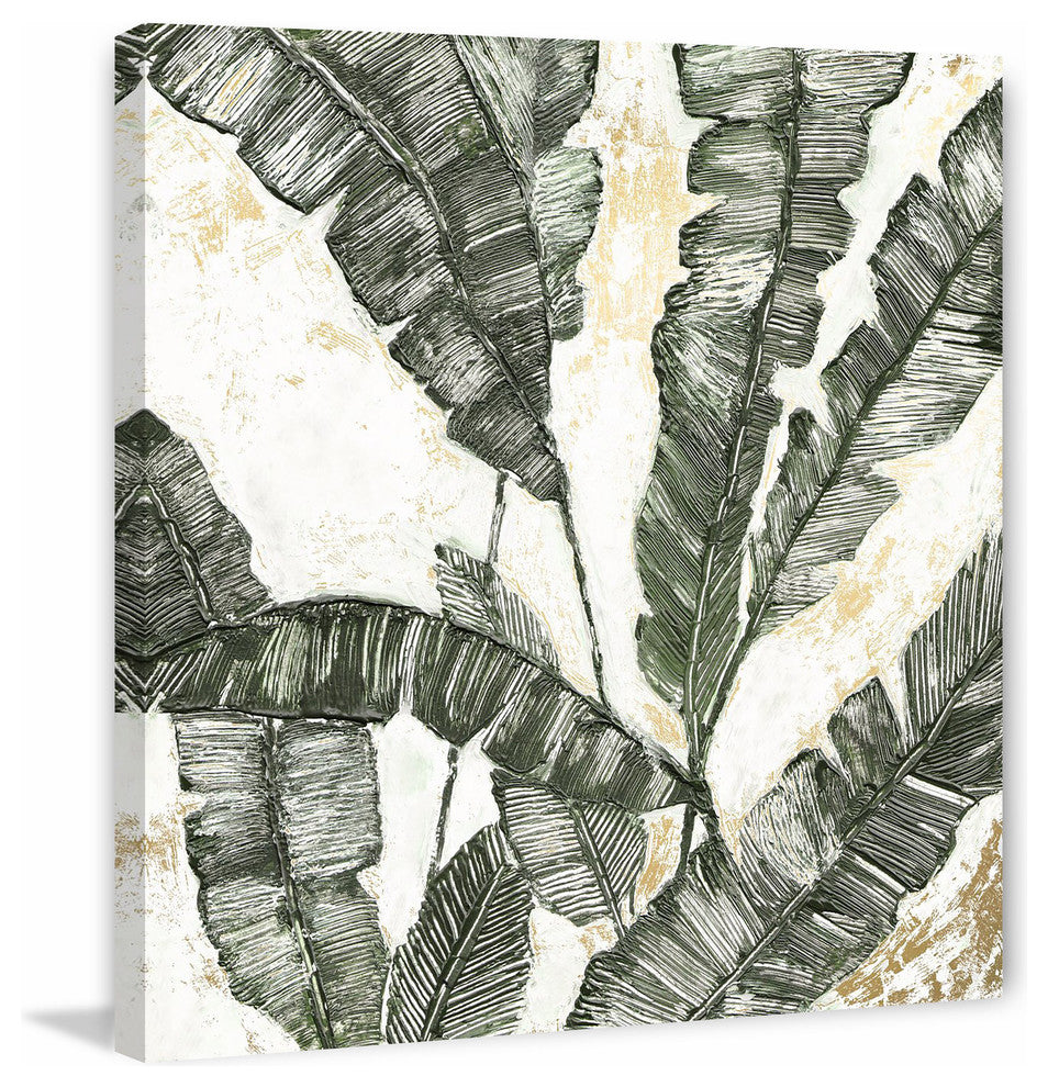"Green Leaf II" Painting Print on Wrapped Canvas, 40"x40"