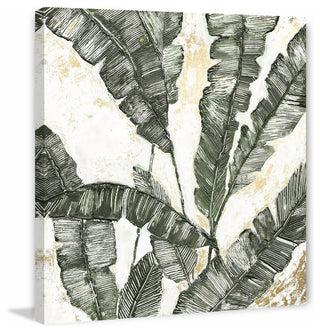 "Green Leaf II" Painting Print on Wrapped Canvas, 40"x40"