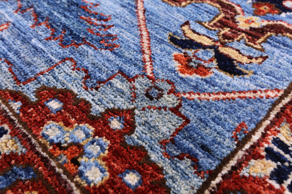 10' Square Persian Fine Serapi Handmade Wool Rug - Q12873