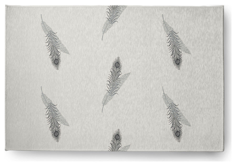 Feather Stripe Spring Chenille Rug, Lunar Gray, 4'x6'