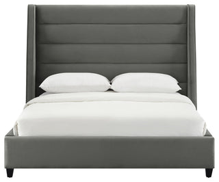 TOV Furniture Koah Grey Velvet Bed in King